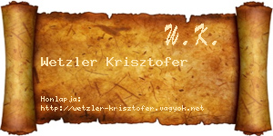Wetzler Krisztofer névjegykártya